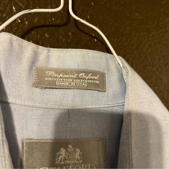 Light Blue Athletic Fit Button Down Long Sleeve Business / Suit Shirt,Size 16 35 - Picture 2 of 4